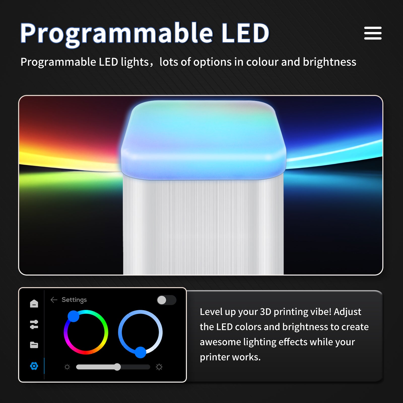 Programmable LED printing atmosphere