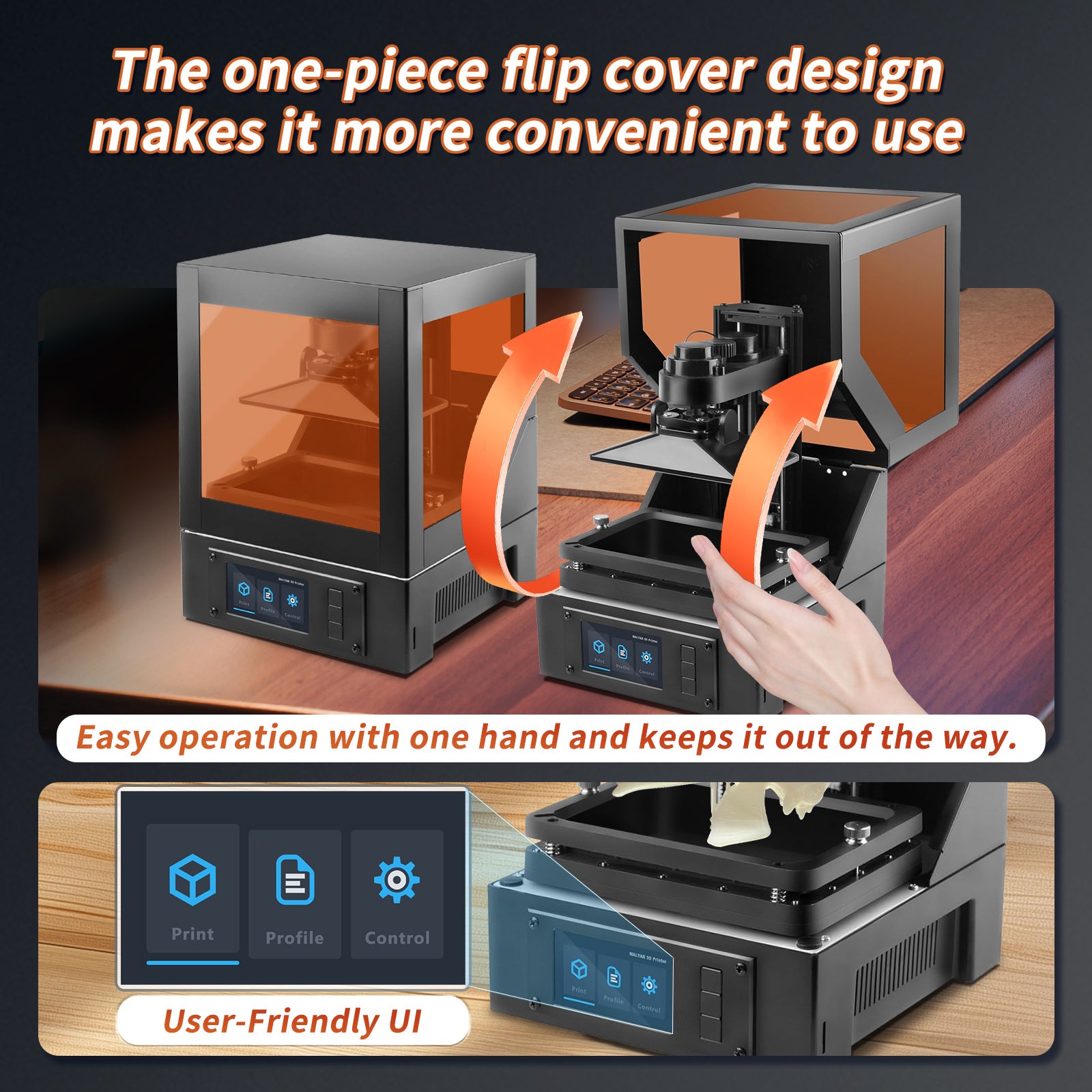 One-piece flip cover design